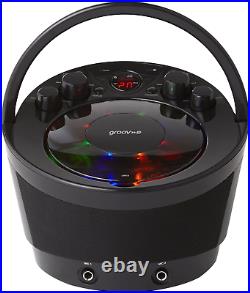 Groov-e Portable Party Karaoke Boombox Machine with CD Player, Bluetooth Party &