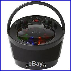 Groov-e Portable Party Karaoke Boombox Machine with CD Player, Bluetooth Wire