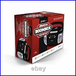 Groov-e Retro Boombox Portable CD Cassette Radio Player Black GVPS813BK