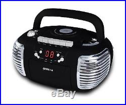 Groov-e Retro Boombox Portable CD Player with Cassette & Radio Black