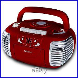Groov-e Retro Boombox RED Portable CD & Cassette Player with Radio GVPS813RD NEW