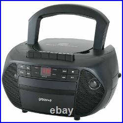 Groov-e Traditional Boombox Portable CD & Cassette Player With Fm Radio