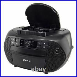 Groov-e Traditional Boombox Portable CD & Cassette Player With Fm Radio