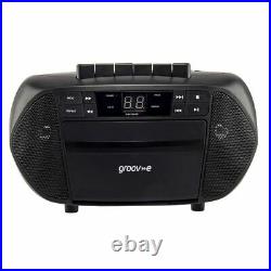 Groov-e Traditional Boombox Portable CD & Cassette Player With Fm Radio