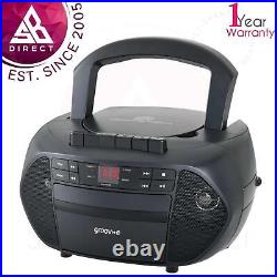 Groov-e Traditional Boombox Portable CD & Cassette Player with Radio? LED Display