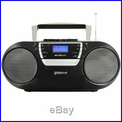 Groov-e Ultimate Bluetooth Boombox Portable CD/Cassette Player DAB/FM Radio Blak