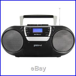 Groov-e Ultimate Bluetooth BoomboxPortable CD/Cassette PlayerDAB/FM RadioBlak