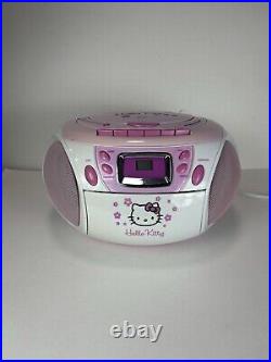 Hello Kitty AM/FM Radio Cassette Recorder CD Player Boombox Model KT2028A WORKS