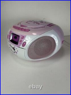 Hello Kitty AM/FM Radio Cassette Recorder CD Player Boombox Model KT2028A WORKS