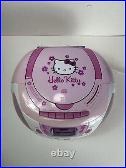 Hello Kitty AM/FM Radio Cassette Recorder CD Player Boombox Model KT2028A WORKS