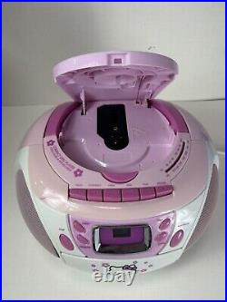 Hello Kitty AM/FM Radio Cassette Recorder CD Player Boombox Model KT2028A WORKS