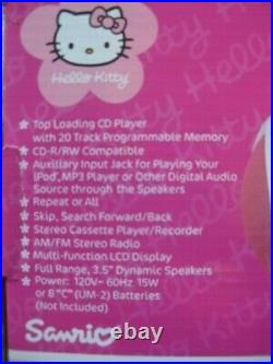 Hello Kitty CD Player/boombox/am & Fm Radio With Cassette Player In Box