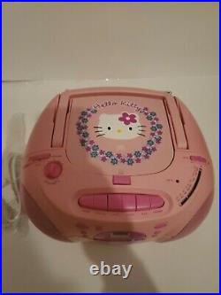 Hello Kitty Portable CD Cassette Player with AM/FM Radio Boombox Battery Aux hk22