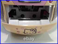 Hello Kitty Portable CD Cassette Tape Player AM/FM Radio Boombox Intertek 312568