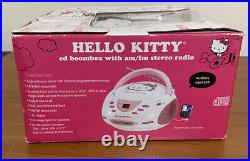 Hello Kitty Portable Stereo CD Player AM FM Radio Boombox With Box 2013