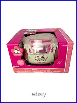 Hello Kitty Sanrio Cute Vintage Portable Stereo CD Player Radio Boombox NOS