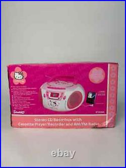 Hello Kitty Sanrio Cute Vintage Portable Stereo CD Player Radio Boombox NOS