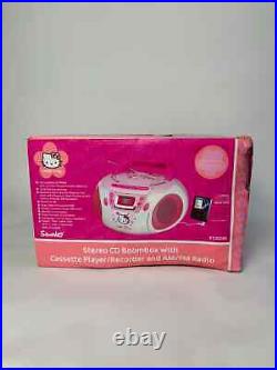 Hello Kitty Sanrio Cute Vintage Portable Stereo CD Player Radio Boombox NOS