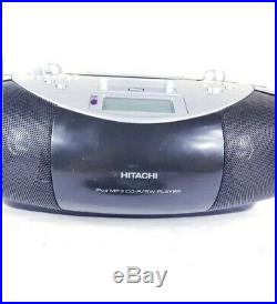 Hitachi Portable Stereo Radio/Ipod Dock/CD/MP3 Player Silver&Black