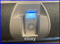 ILive White IBCD3816DT Portable AM/FM iPod Included Boombox CD Player & Remote