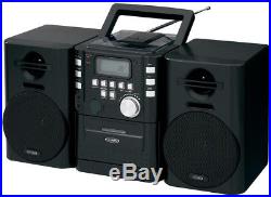 JENSEN Boombox Music Player Portable Stereo CD Cassette Tape FM Radio System