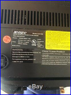 JENSEN CD-555 AM/FM CD Player Portable Boombox Fixer Upper Cassette Door Missing