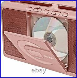 JENSEN Portable Stereo Retro Boombox with CD and Cassette Player MCR-1000 wit
