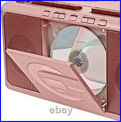 JENSEN Portable Stereo Retro Boombox with CD and Cassette Player MCR-1000 wit