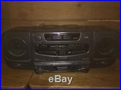 JVC BOOMBOX PCXT5 Twin CD Stereo Portable Cassette AM/FM Tape Player Radio