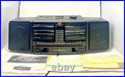 JVC Boombox PC-V88 Hyper Bass Equalizer AM FM Dual Cassettes Portable 5 Band CIB