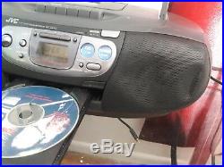 JVC CD Portable Stereo Boombox RC-QS1 CD Player AM/FM Cassette Tape