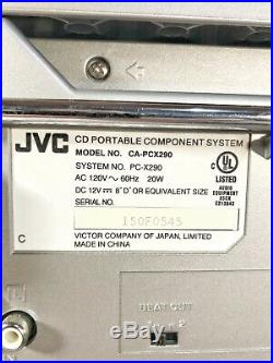 JVC Cd Portable Component System CA-PCX290 Grey Stereo Boombox Tested & Works