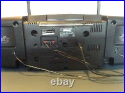 JVC PC-105X Boombox Portable System CD Player AM/FM Cassette Player Works Great