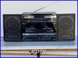 JVC PC-V1J Portable Stereo Boombox CD Radio Tape Equalizer AUX Input Japan