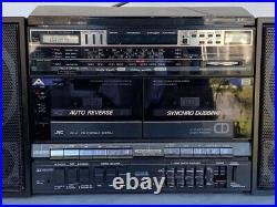 JVC PC-V1J Portable Stereo Boombox CD Radio Tape Equalizer AUX Input Japan