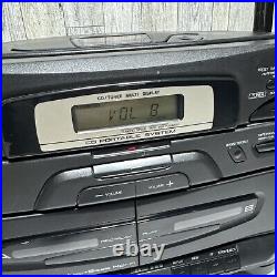 JVC PC- X 105 Portable System CD Player FM AM Dual Cassette Hyper Bass. TESTED