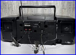 JVC PC- X 105 Portable System CD Player FM AM Dual Cassette Hyper Bass. TESTED