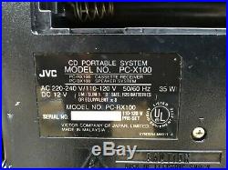 JVC PC-X100 AM FM Dual Cassette CD Portable System Player Boombox READ Descr
