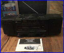 JVC PC-X100 CD Portable System Player FM AM Dual Cassette AC Cord &Manual Tested