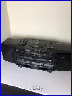 JVC PC-X100 Portable Speaker System CD/Tape Player Boombox Works! Free Shipping