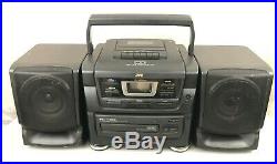 JVC PC-X106 Boombox AM/FM Cassette CD Portable Ghetto Blaster Tested and Working