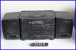 JVC PC-X110 CD Portable System Player FM AM Cassette Ghetto Blaster Boom Box