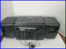 JVC PC-X110 CD Portable System Player FM AM Dual Cassette Boombox