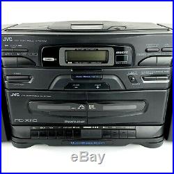 JVC PC-X110 CD Portable System Player FM AM Dual Cassette Tested & Working