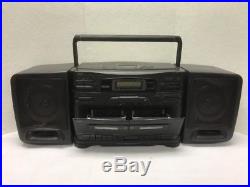 JVC PC-X110 CD Portable System Player FM AM Radio Dual Cassette Ghetto Blaster