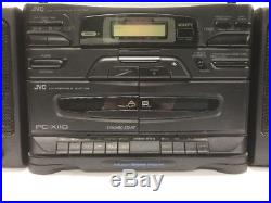JVC PC-X110 CD Portable System Player FM AM Radio Dual Cassette Ghetto Blaster