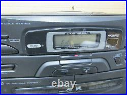 JVC PC X110 Portable CD Cassette Player AM/FM Radio Boombox Removeable Speakers