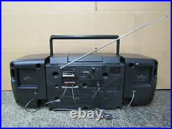 JVC PC X110 Portable CD Cassette Player AM/FM Radio Boombox Removeable Speakers