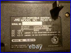 JVC PC-X110 Portable System CD Player FM AM Dual Cassette serviced