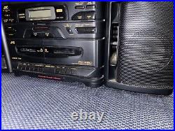 JVC PC-X130 Vintage Boombox CD Cassette Player AM/FM /No ac plug/ no remote